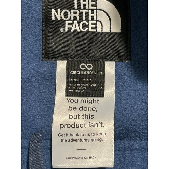 The North Face Mens Tundra Full Zip Fleece Jacket Shady Blue Large NWT - Picture 6 of 6